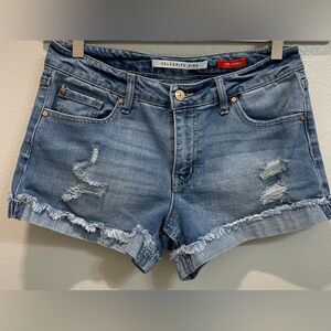 Celebrity Pink Honey Distressed Blue Denim Shorts